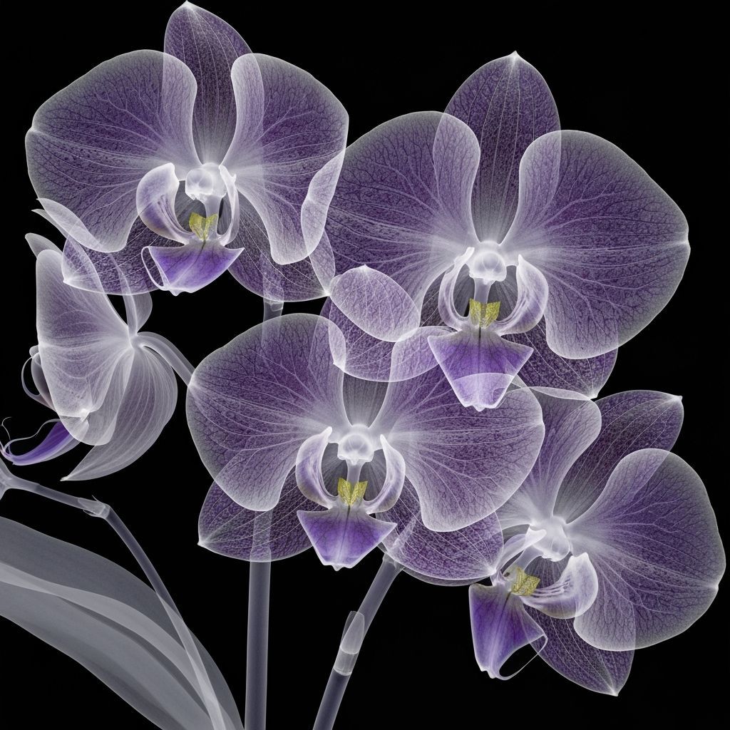 X-ray Botanical Art: Blooming Orchids Revealed