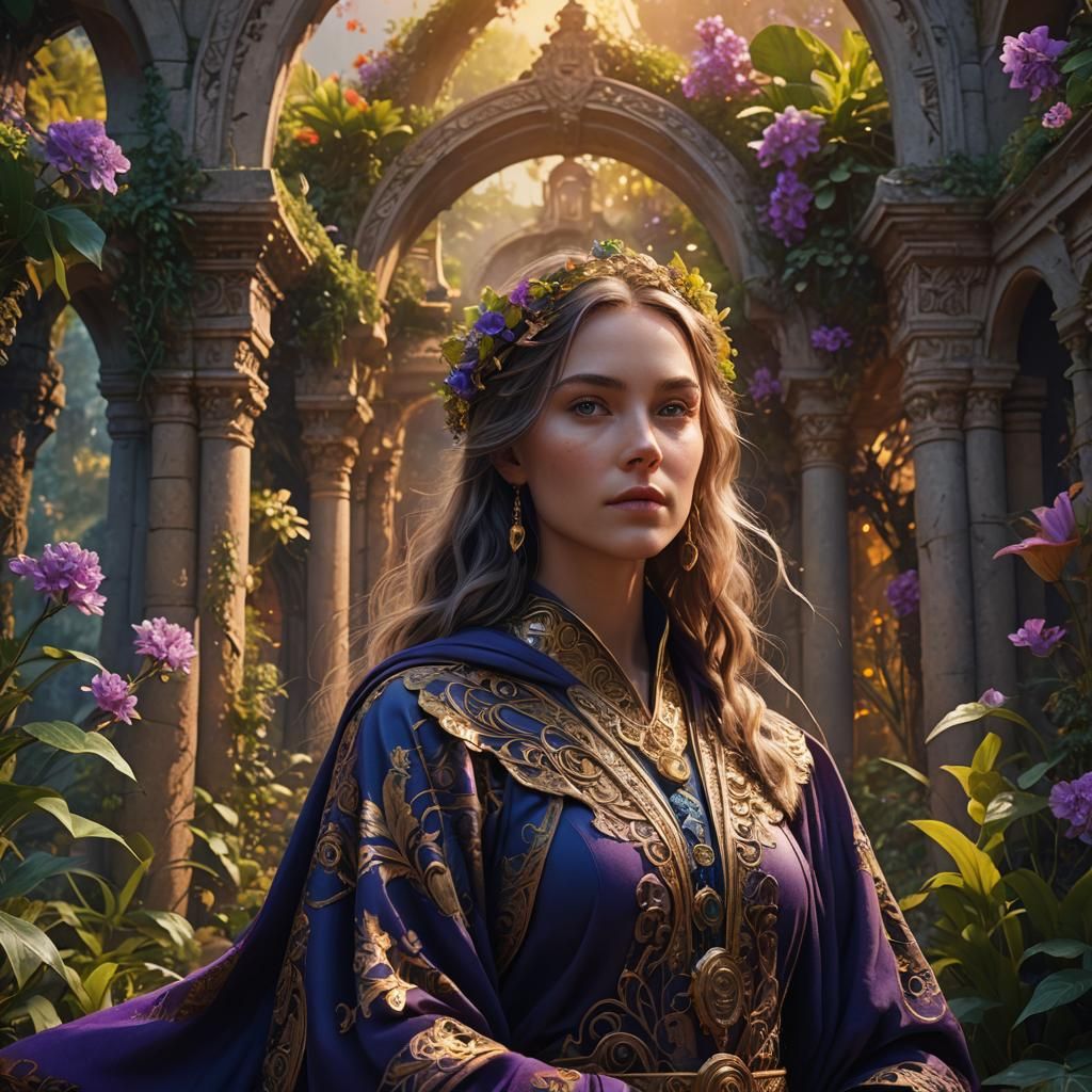 Fantasy Figure Portrait in Digital Matte Painting Style