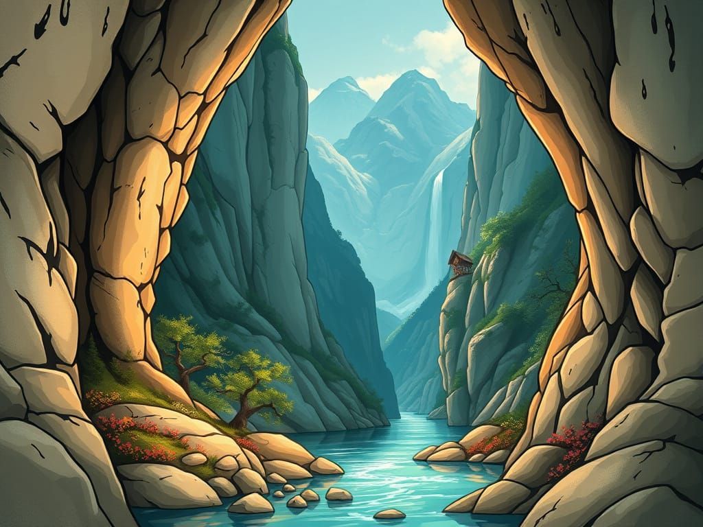 Fantasy Gorge du Verdon in Dixit Card Style