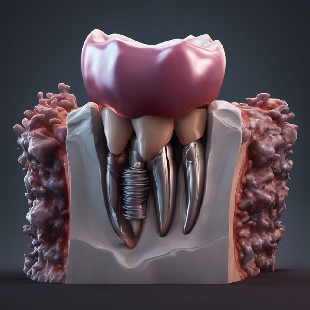 Detailed 3D Dental Implant: Fantasy Concept Art