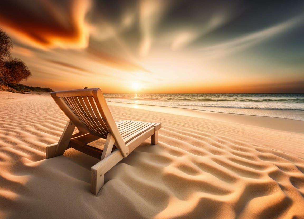 Dramatic Sunset Over White Sand Beach