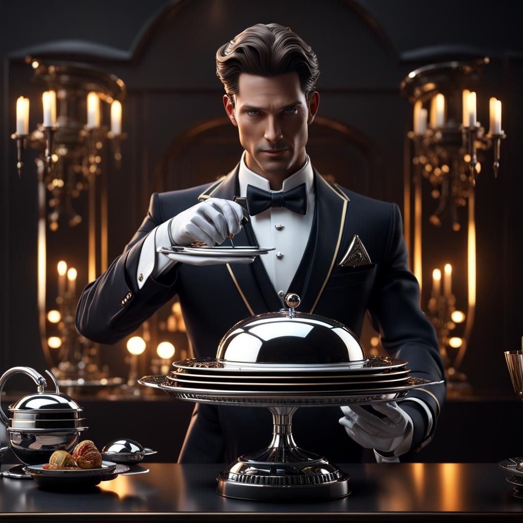 Futuristic Cyborg Butler Serves Fine Dining in 8K
