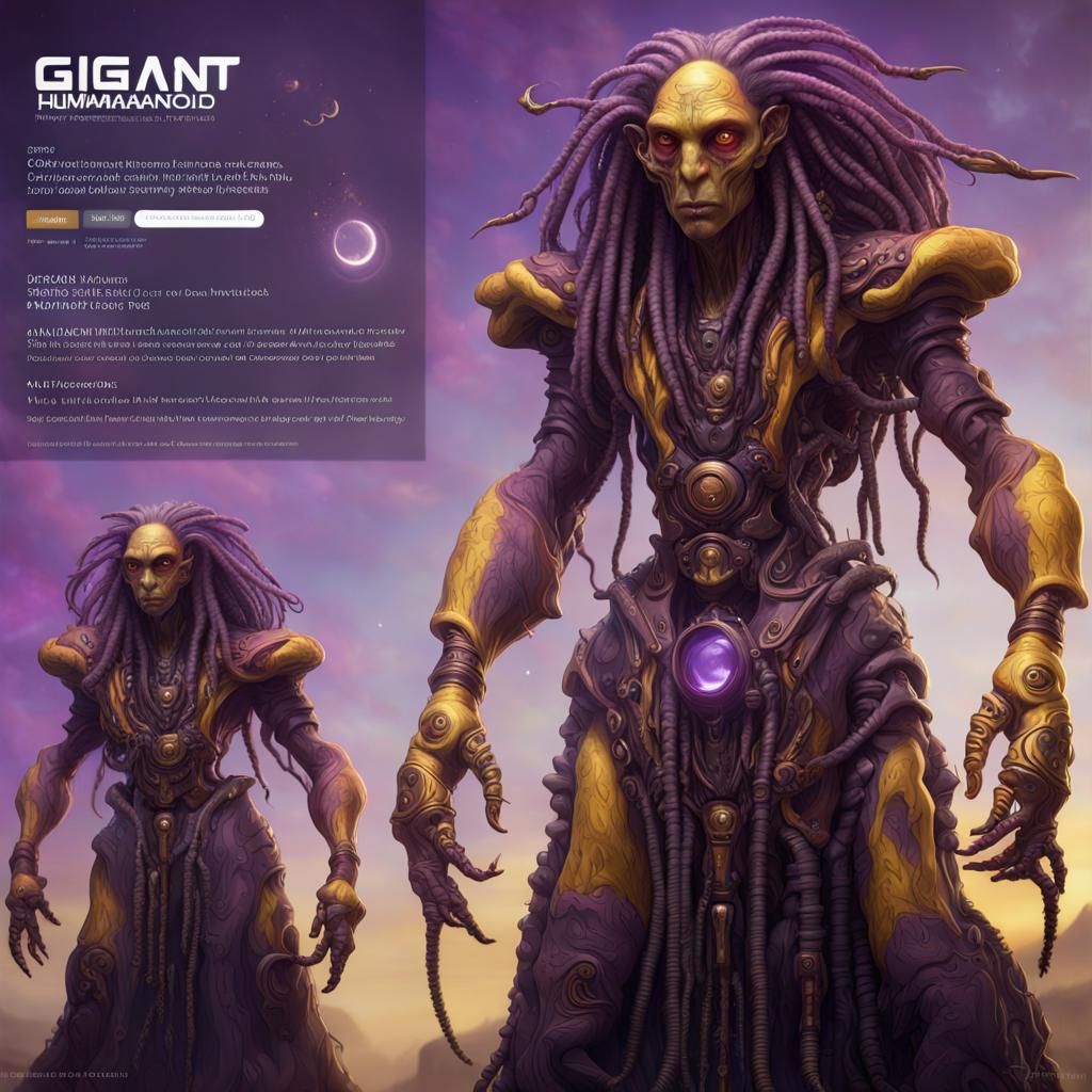 Hyperdetailed Aliens with Dreads Dark Fantasy Concept Art