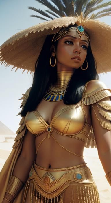 Cleopatra's hat made from palm fronds