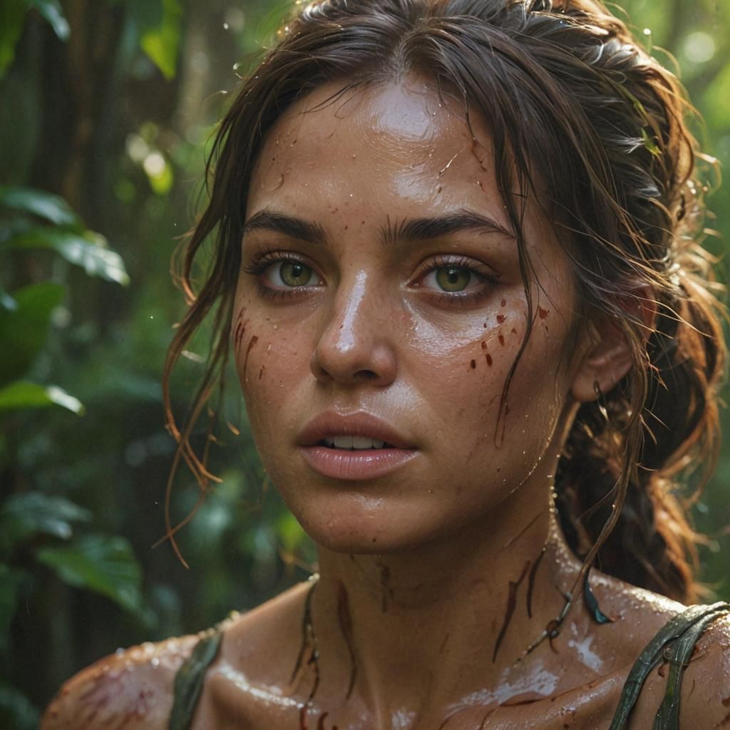 Jungle Girl Portrait in Hyperrealistic Style