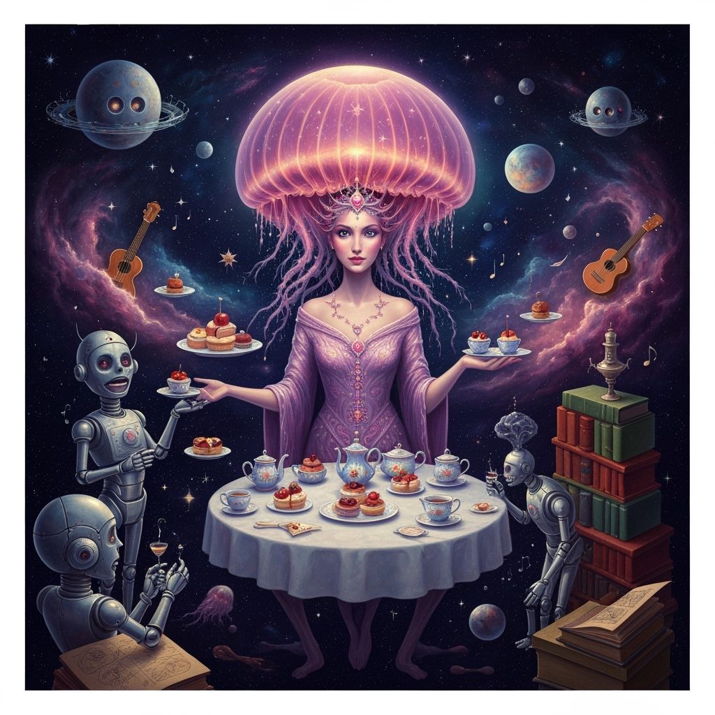 Cosmic Jellyfish Queen's Celestial Tea Party