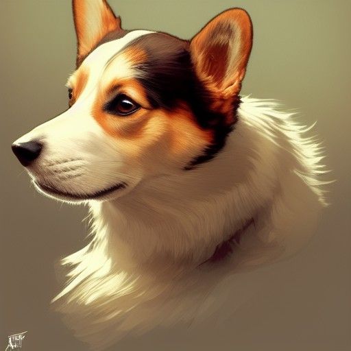Kate Middleton as Queen with Corgi: Artstation Portrait