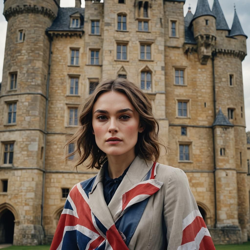 British Icon: Keira Knightley Portrait in Classic Style