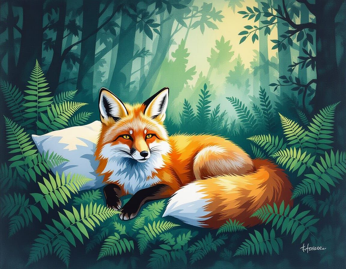 Relaxed Fox in Ferns with Glitchcore Equations