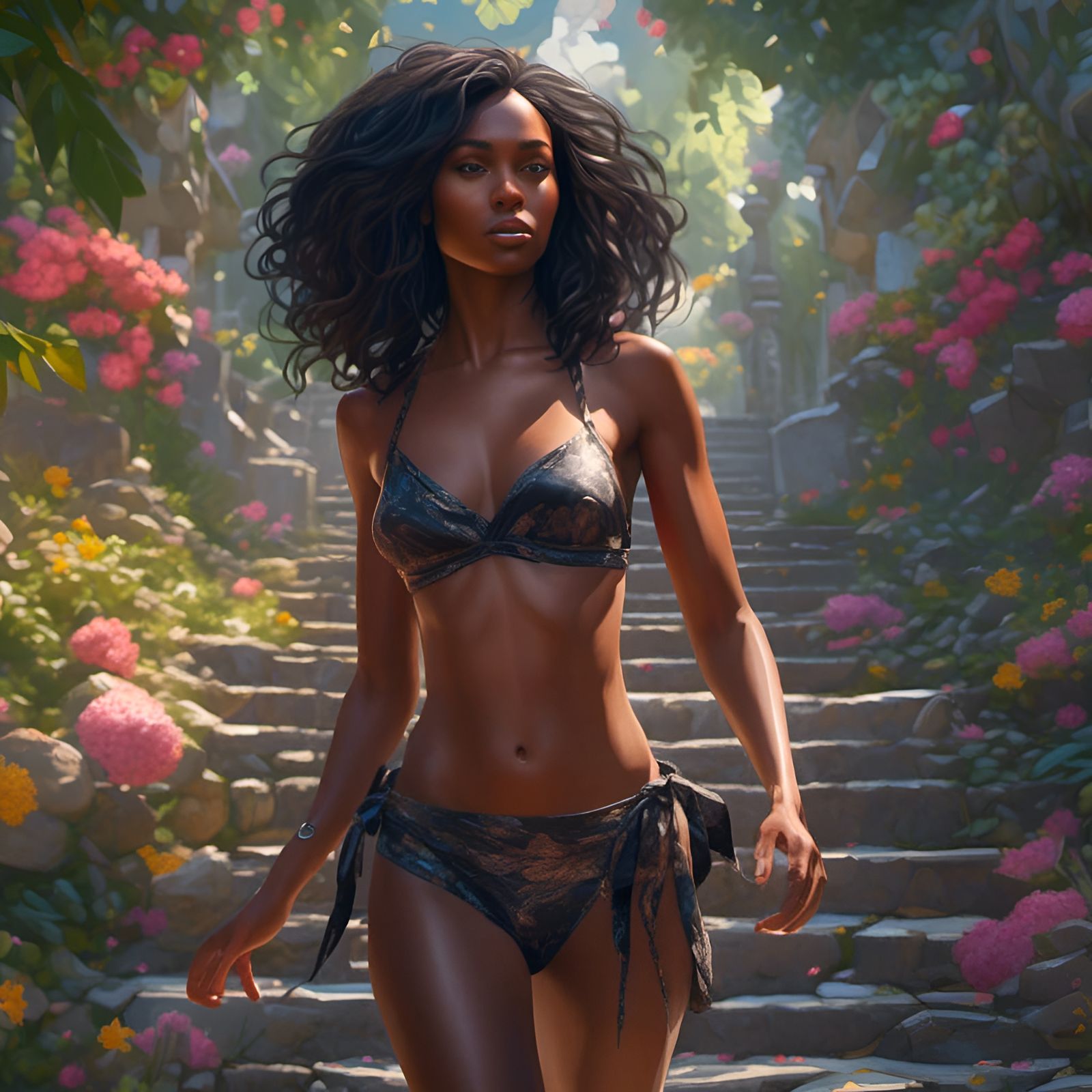 Hyperrealistic Portrait of Woman in Bikini