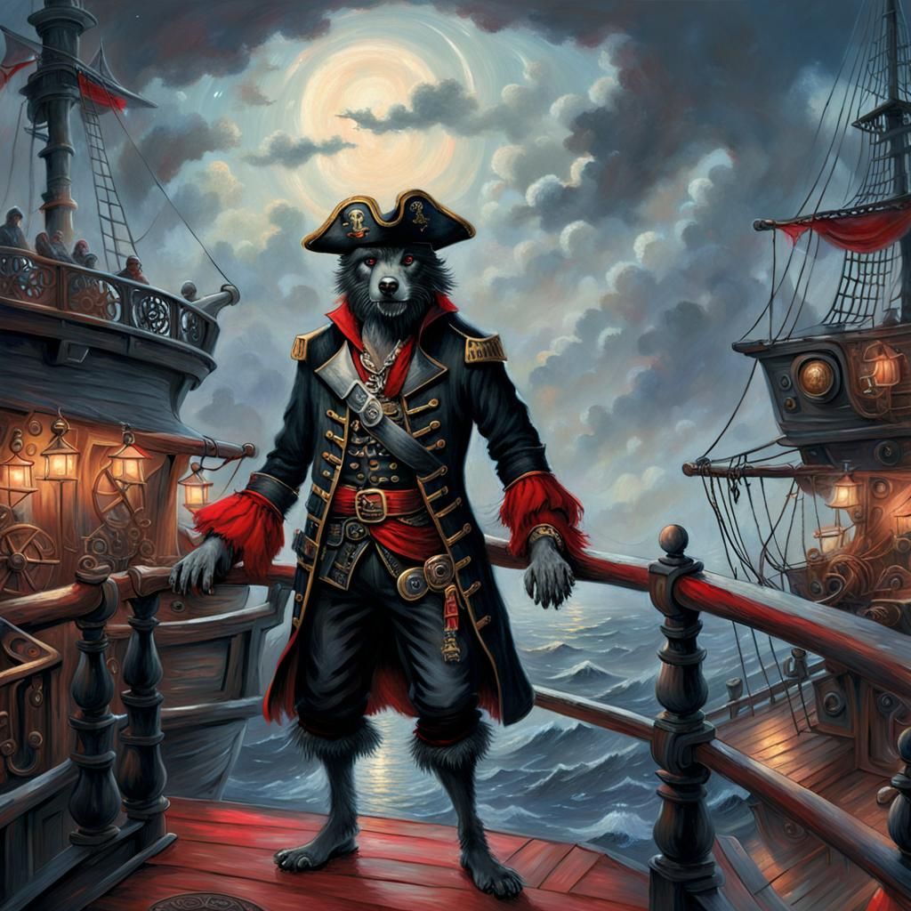 Black Werewolf Pirate on Deck