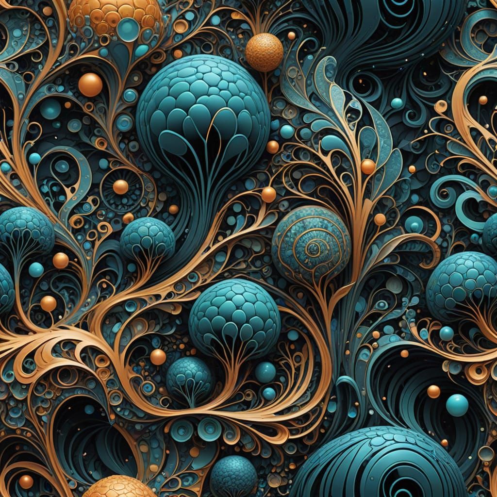 Futuristic Metallic Patterns in Iridescent Hues