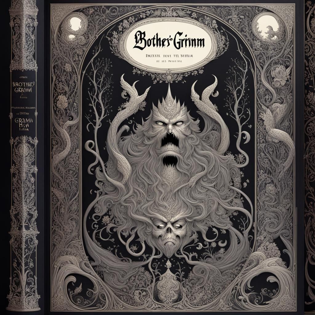 Gothic Fantasy Book Cover in Art Nouveau Style