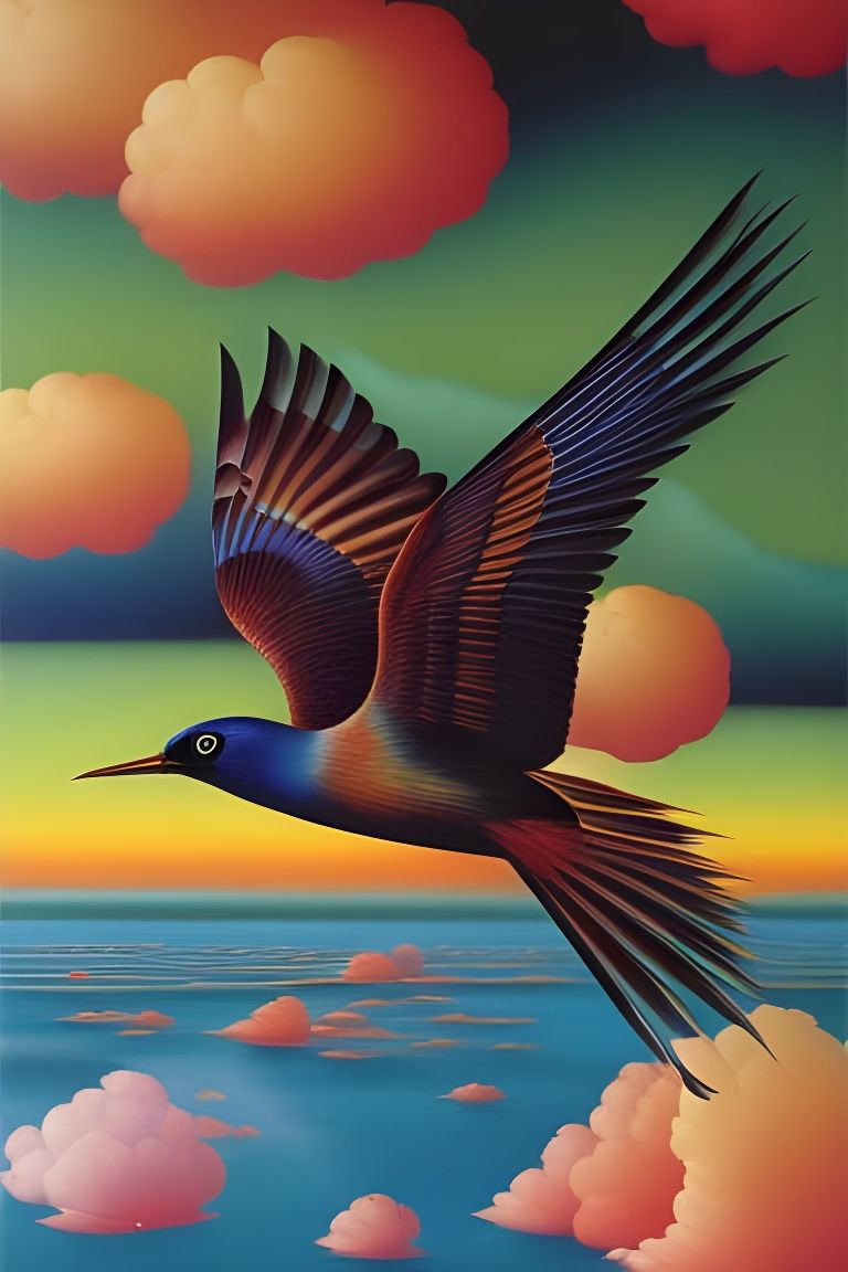 Bird Attacks City: Surrealist Visionary Art