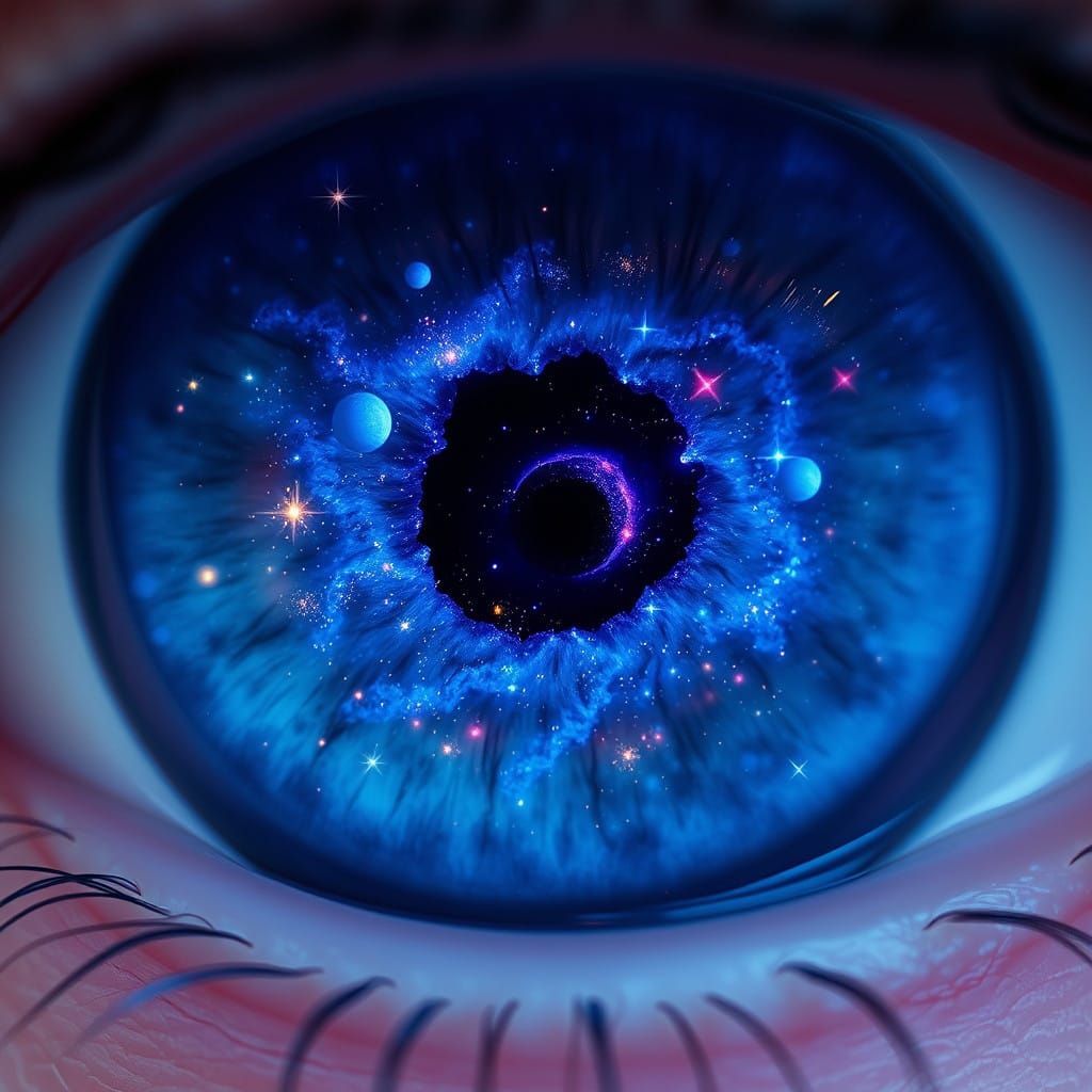 Cosmic Iris in Deep Indigo