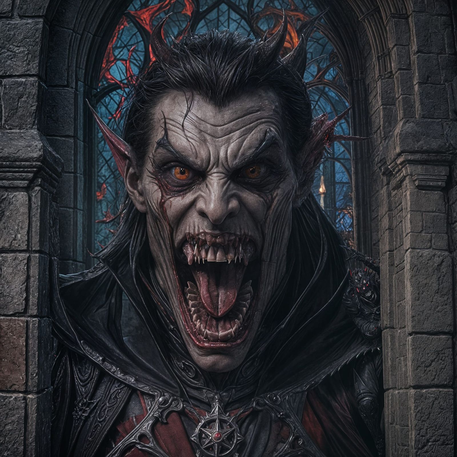 Detailed 3D Vampire in Dracula's Castle