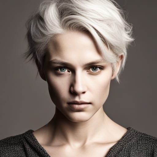 Hyperrealistic Portrait of an Androgynous Person