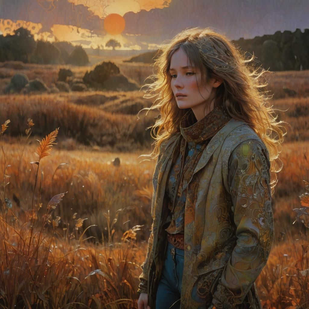 Autumn Meadow Dreamscape in Expressive Style