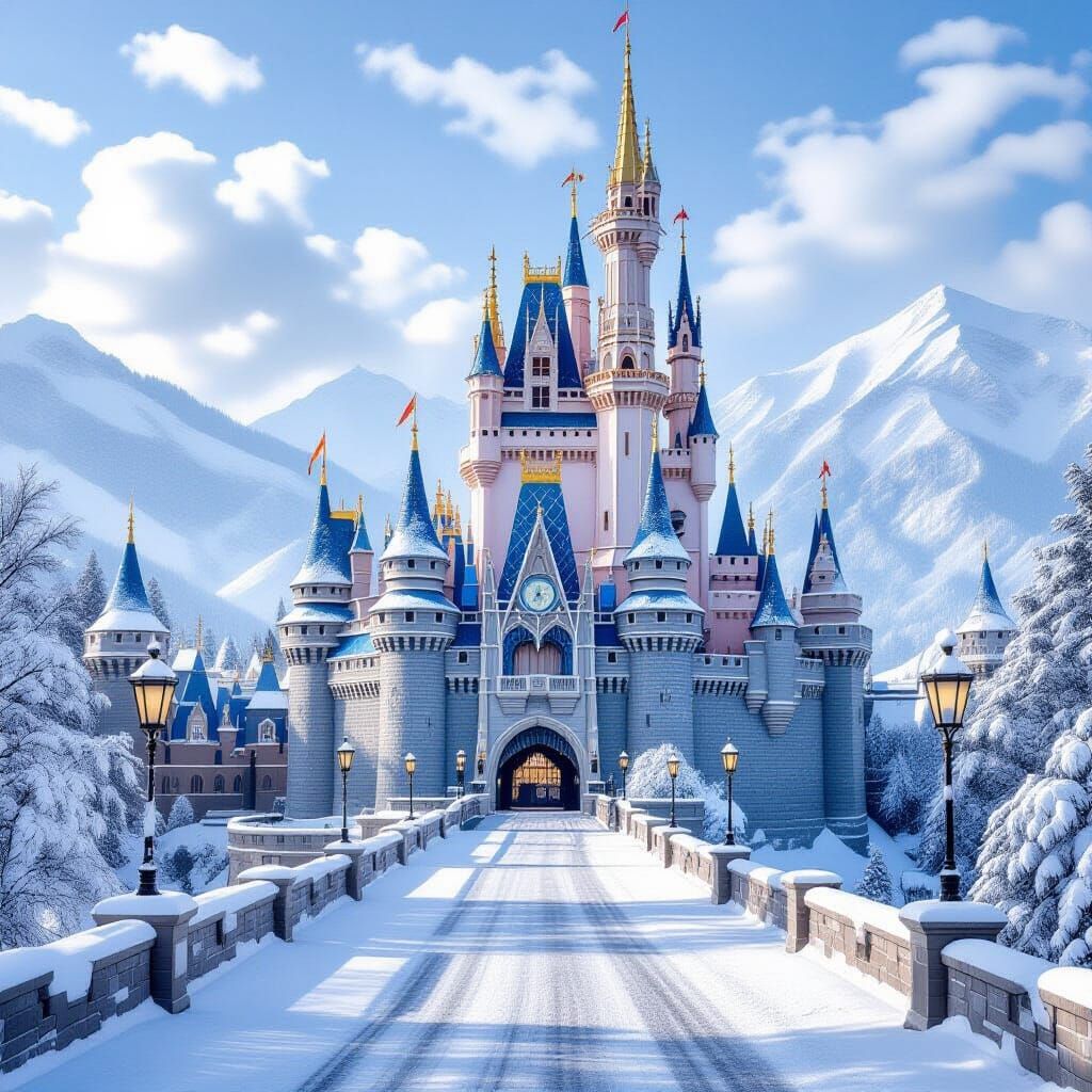 Majestic Ice Castle in Winter Kingdom