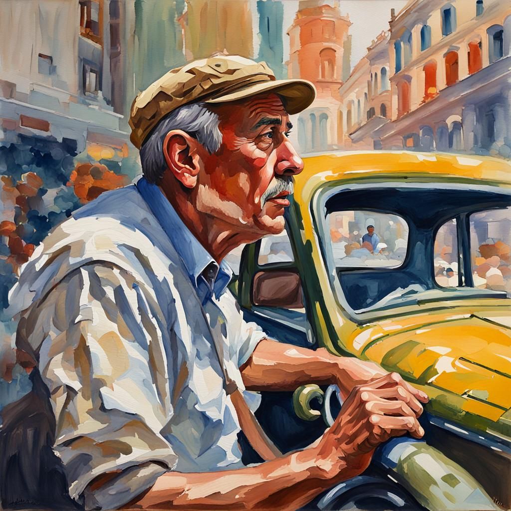Driver's Gouache Break: An Impressionist Masterpiece