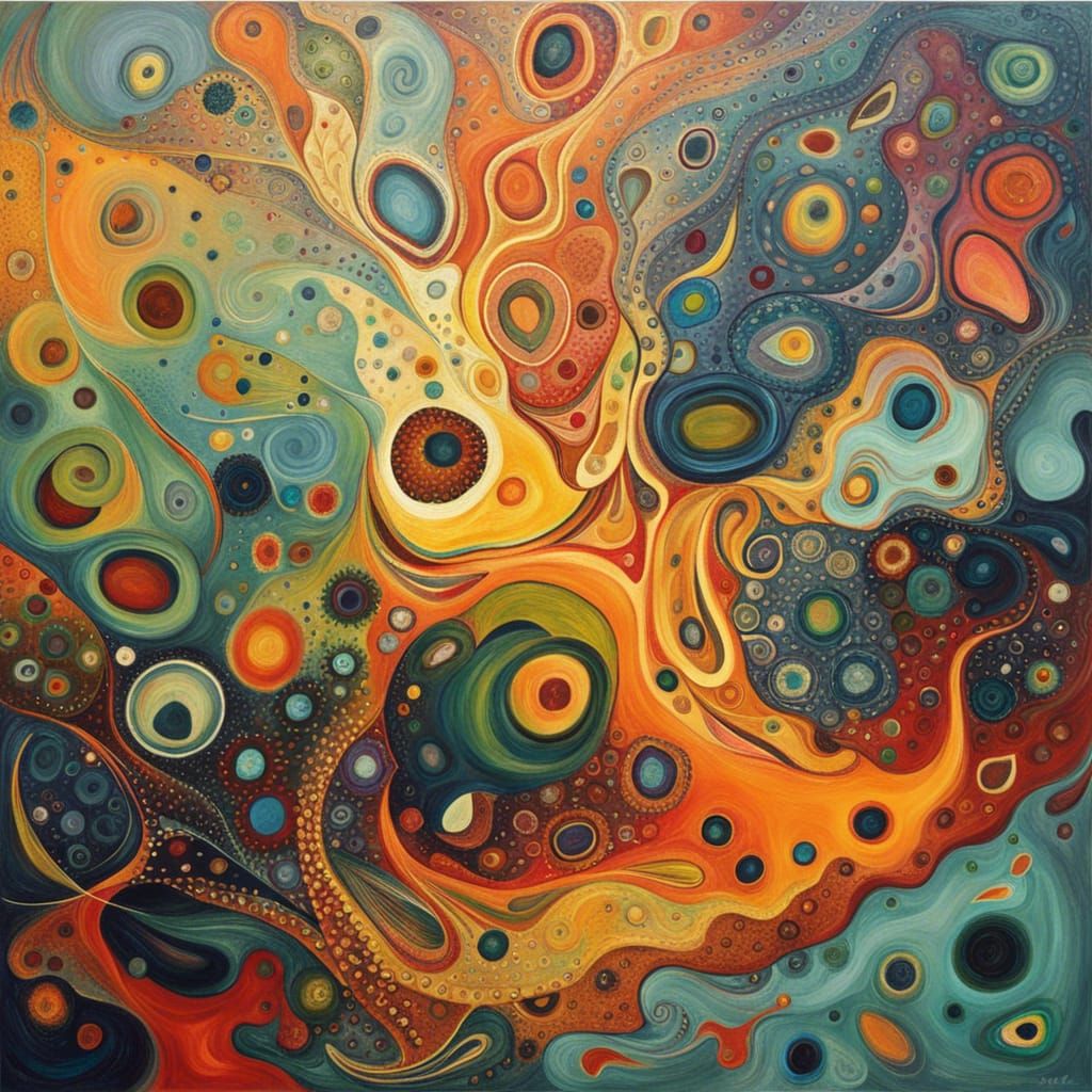 Abstract Amoeba in Complementary Colors