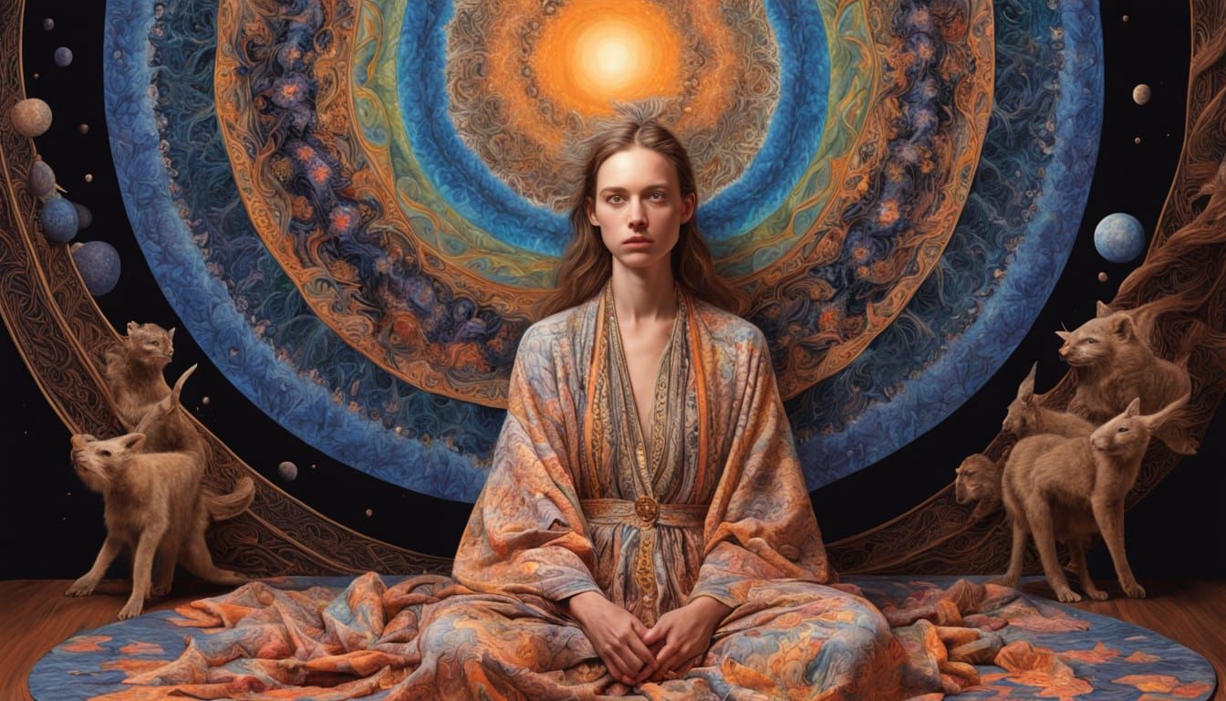 Surreal Figure in Liminal Landscape