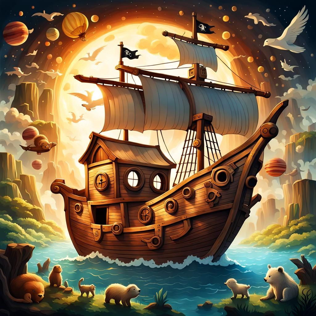Whimsical Pirate Noah's Ark: Splash Art
