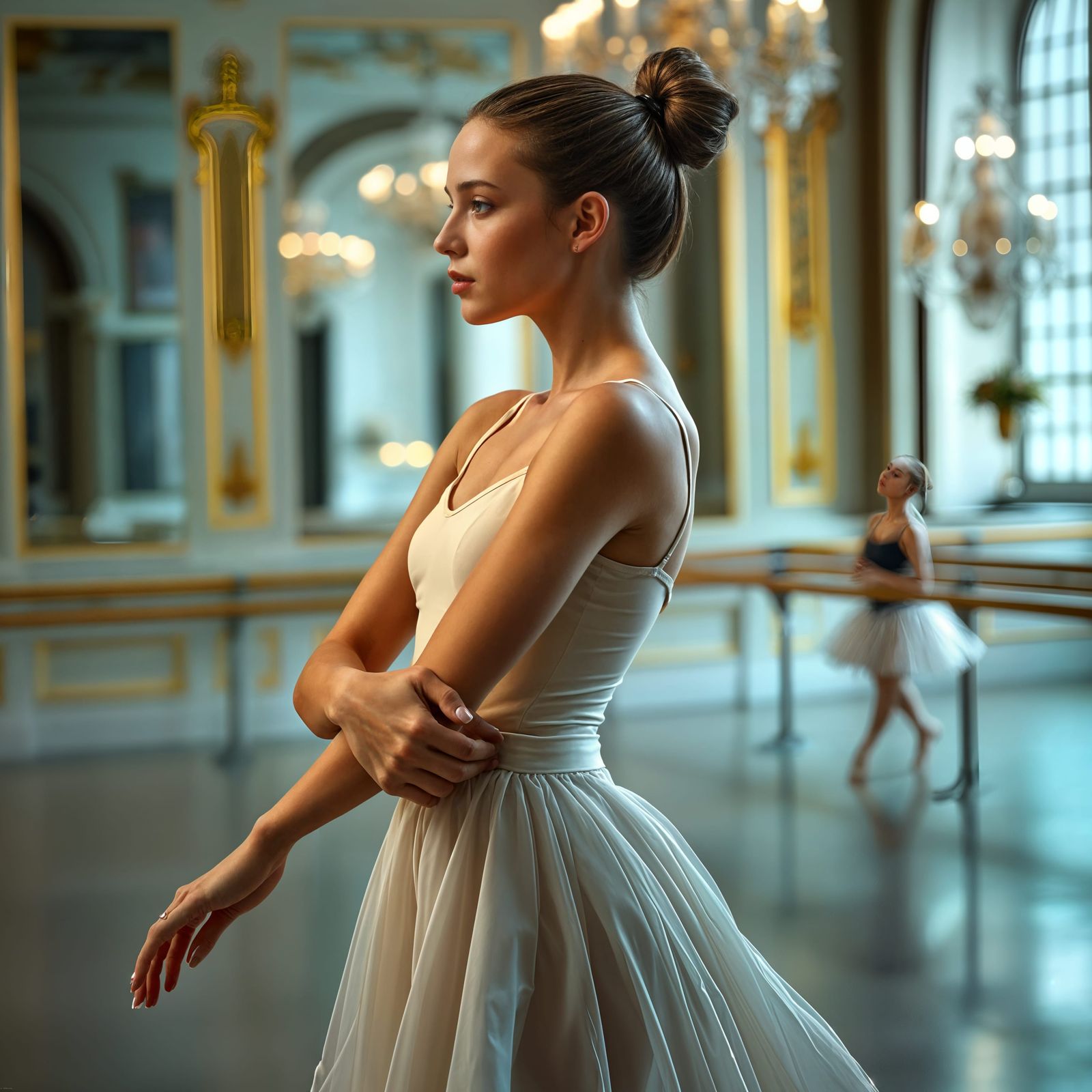 Russian Ballerina in Elegant Rehearsal