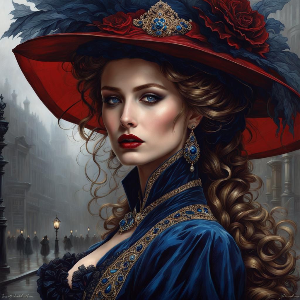 Gothic Beauty in Victorian London: Fantasy Art