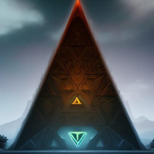 Illuminati Pyramid of Bones in Moonlight