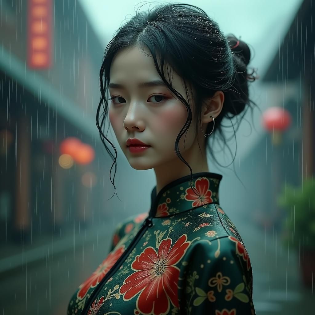 Asian Woman in Cheongsam: Fantasy Portrait