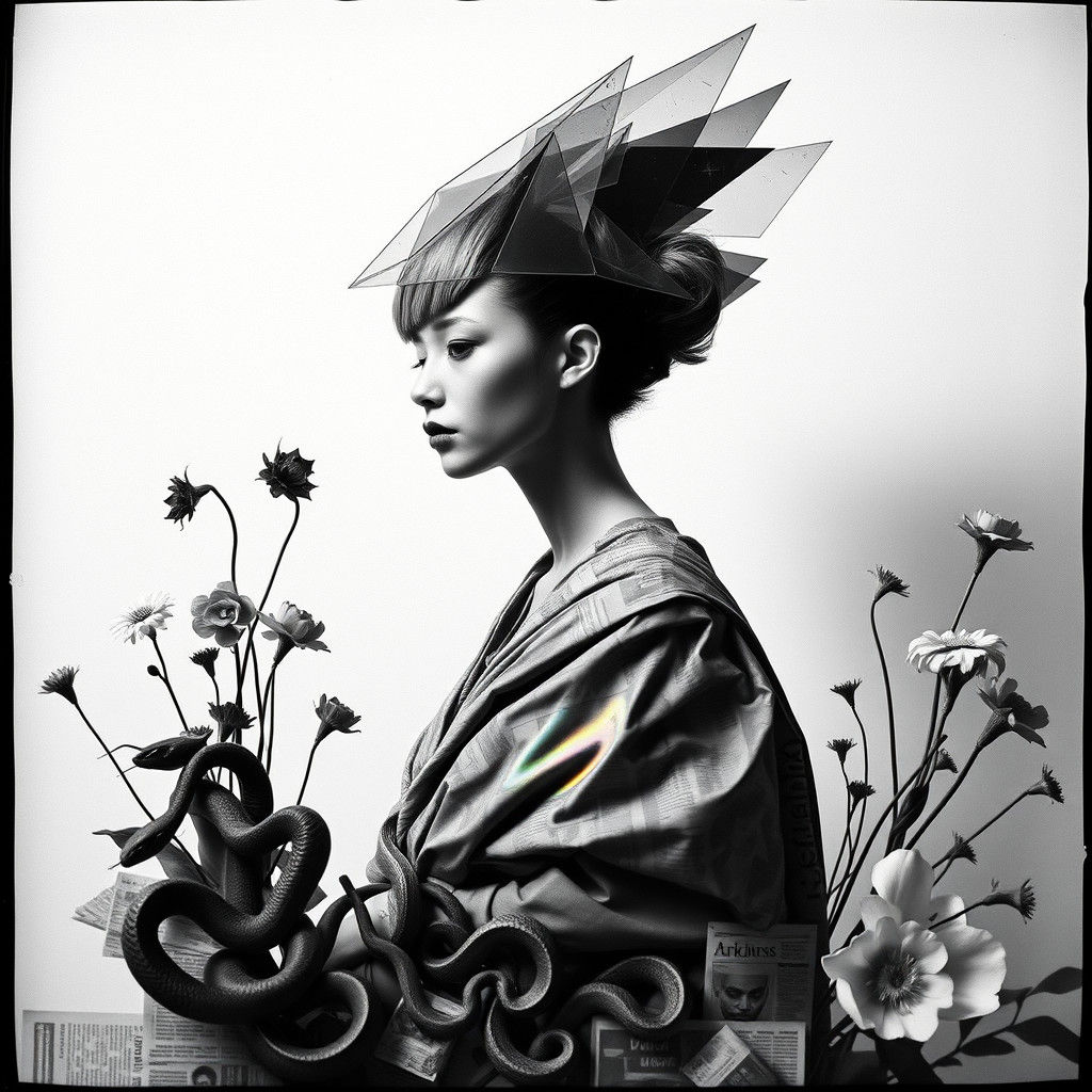 Photogram of Androgynous Model in Dadaist Style