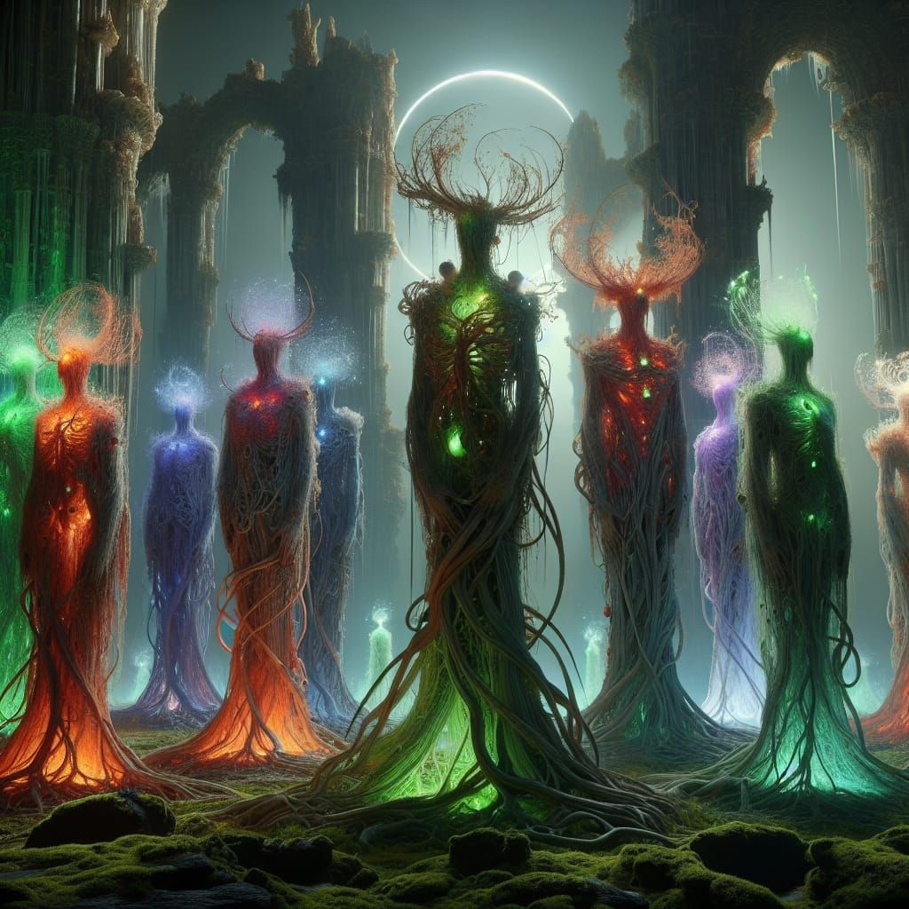 Ancient Guardians of a Forgotten Realm in Woven Roots and Bi...