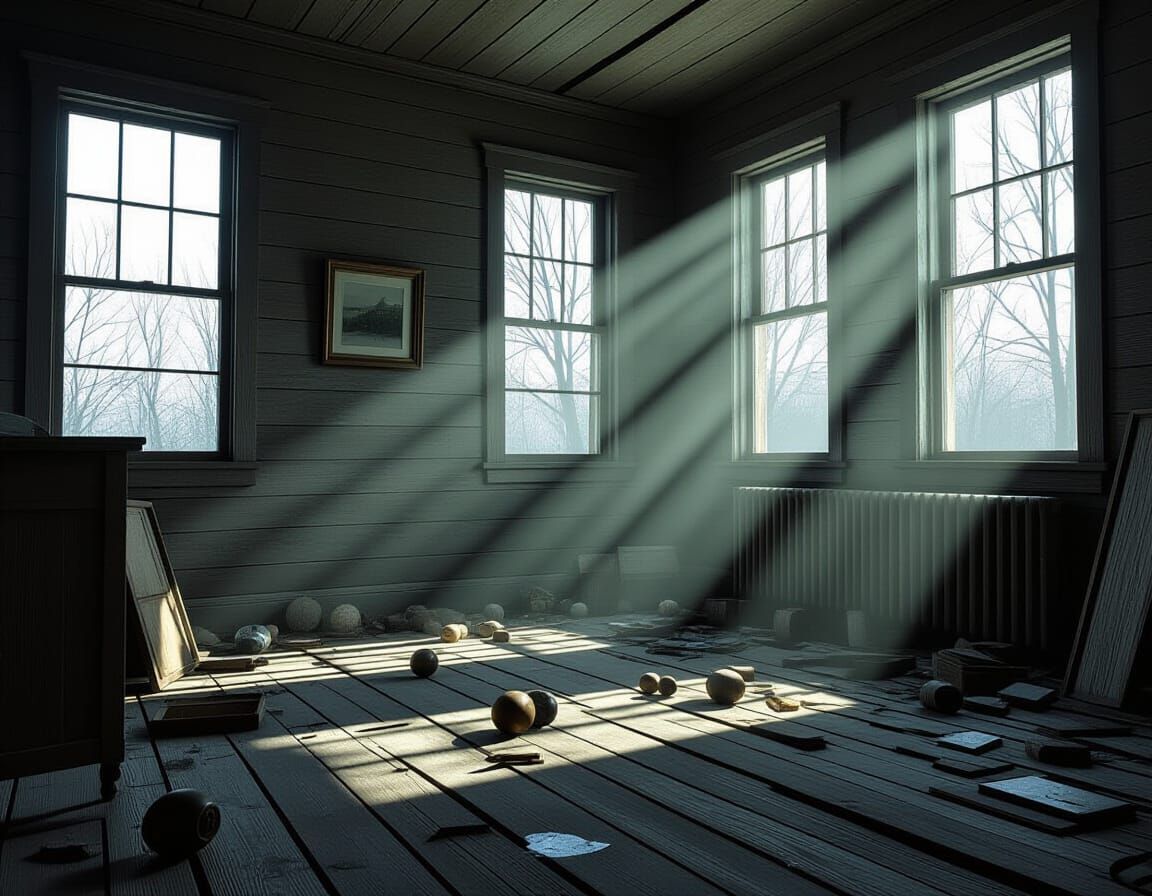 Eerie WWII Toy-Filled Abandoned House Interior