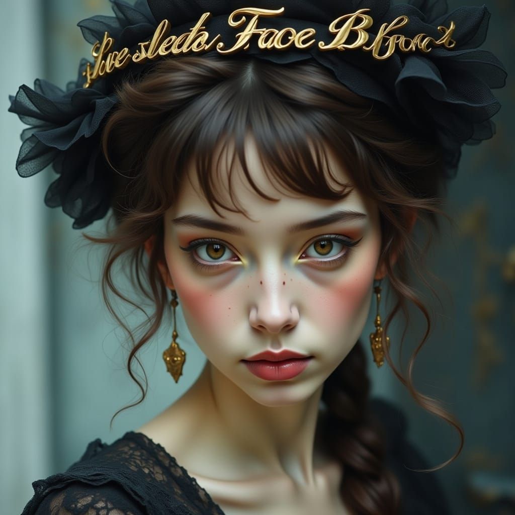 Elegant Woman Portrait with Script Title