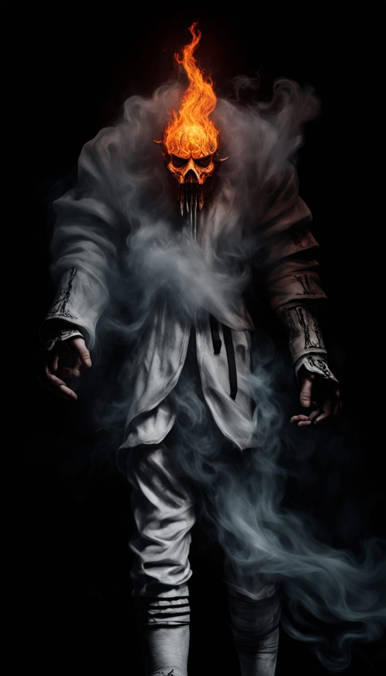 Gothic Art: StormTrooper of Death Amidst Smoke and Flames