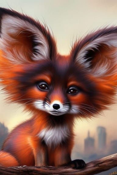 Floofy big eared fox