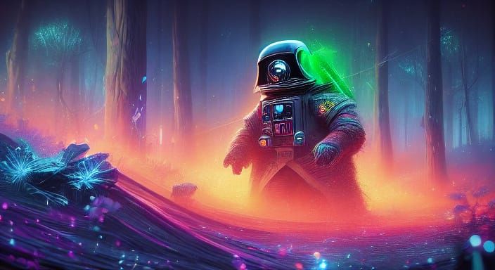 Epic Star Wars Battle in Dark Blue Hues