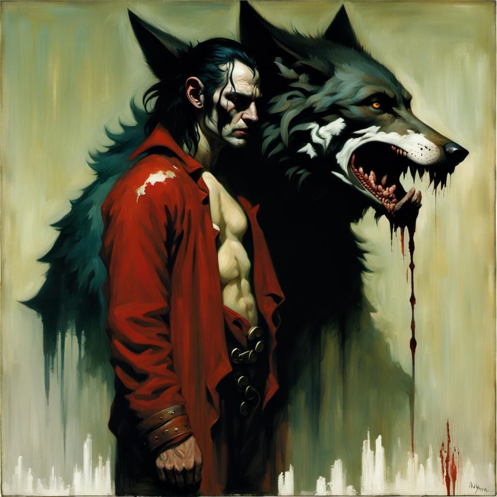 Wild+man,raised by wolves,
Gerald Brom/ Dan Witz/ deep color/ split-complementary colors/horror/ impressionism.