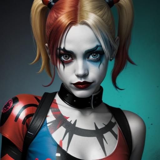 Harley Quinn Comic in Abstract Art Style