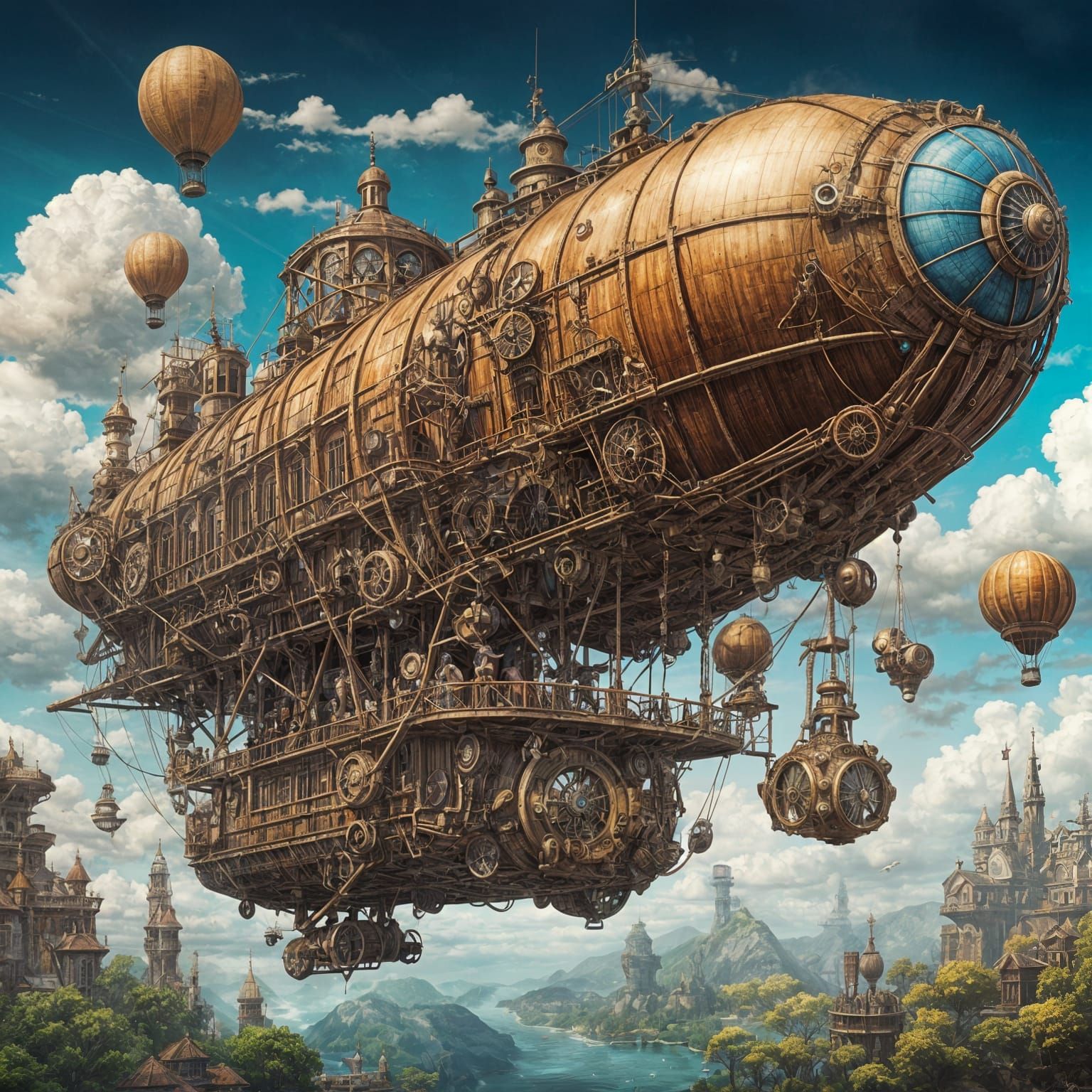 A steampunk airship