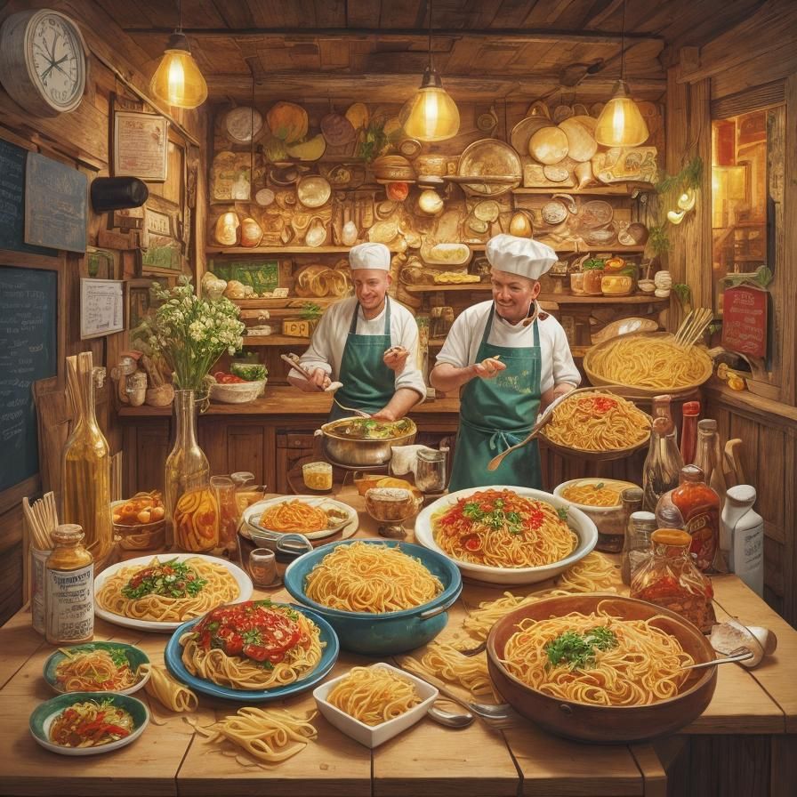 Delicious Pasta Art: Hyperrealistic Culinary Illustrations