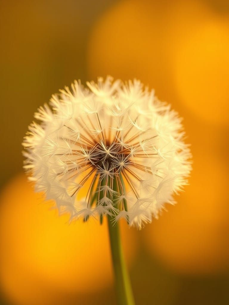Golden Dandelion Bloom in Soft Focus