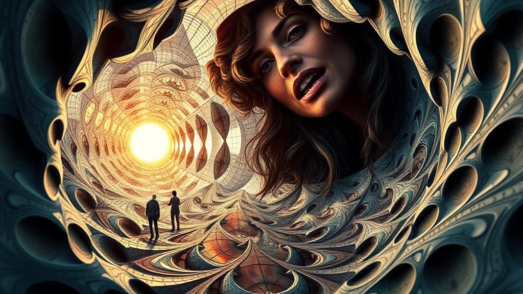 Fantasy Portrait in Surreal Symmetrical Style