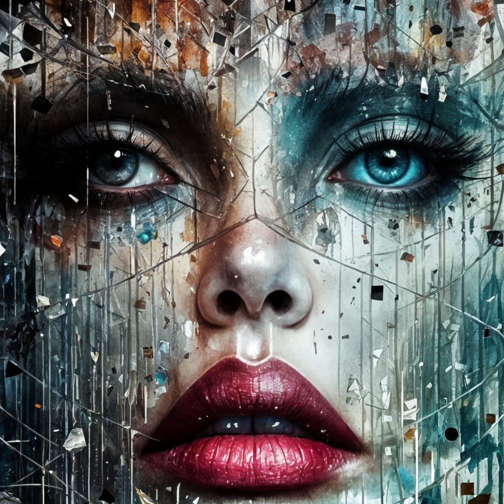 Ethereal Mirror Face in Vibrant Colors