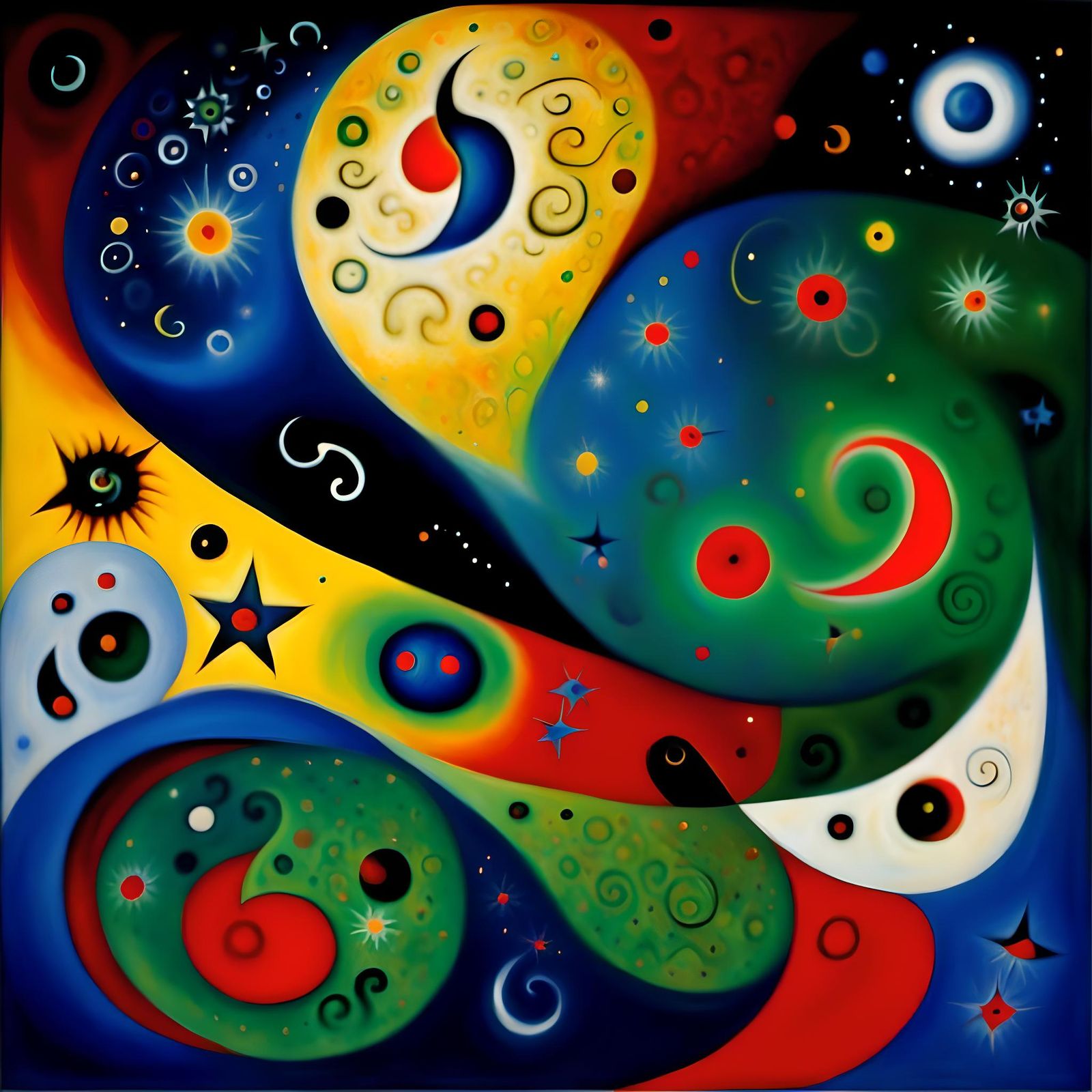 Mystical Spiral: Avant-Garde Oil Painting