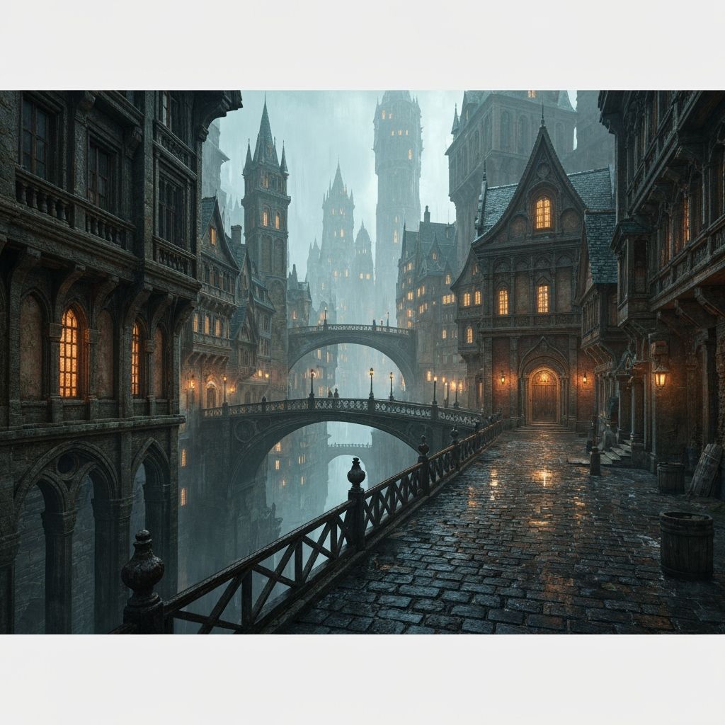 Innsmouth: A Dark Fantasy Metropolis in Art Nouveau Style