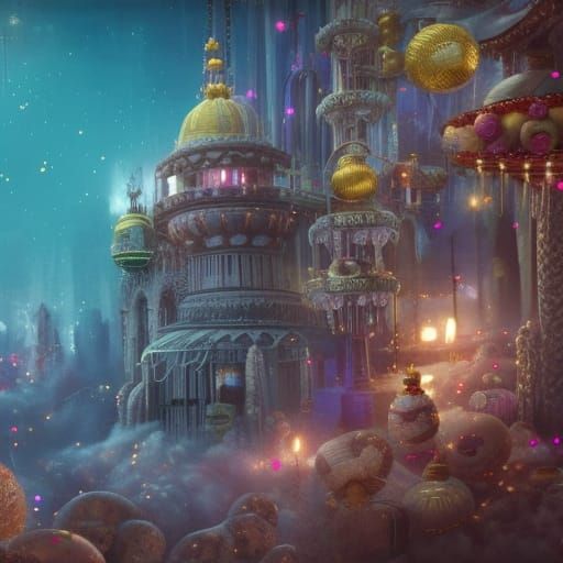 Majestic Dream Donuts with Ornaments in Digital Painting