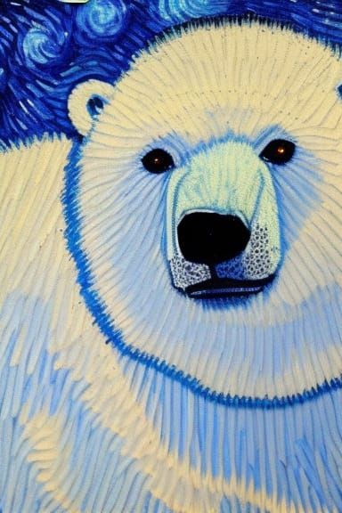 Polar Bear in Van Gogh Style