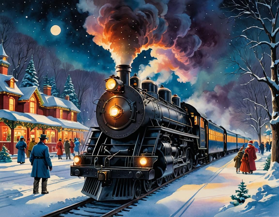 Winter Wonderland in Vibrant Watercolor Style